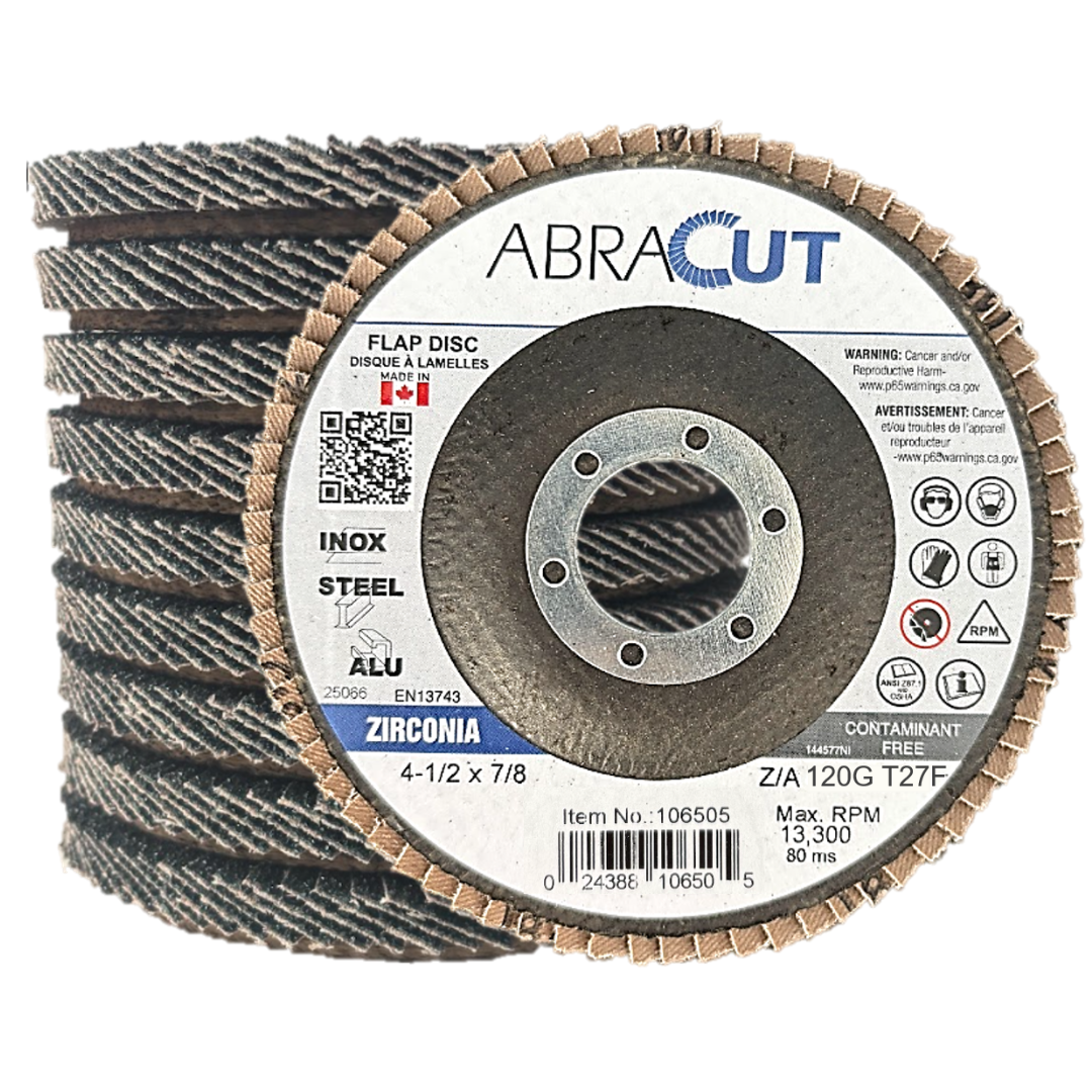 Zirconia Flap Disc 5" X 7/8" Made in Canada