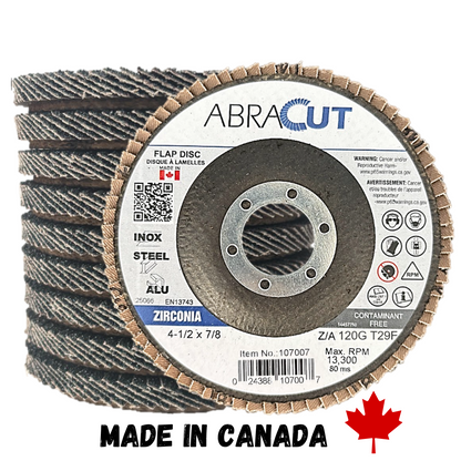 Zirconia Flap Disc 5" X 7/8" Made in Canada