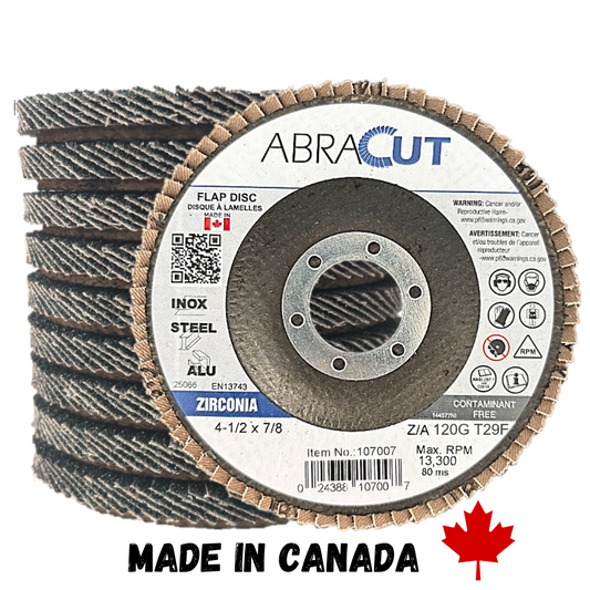 Zirconia Flap Disc 5" X 7/8" Made in Canada
