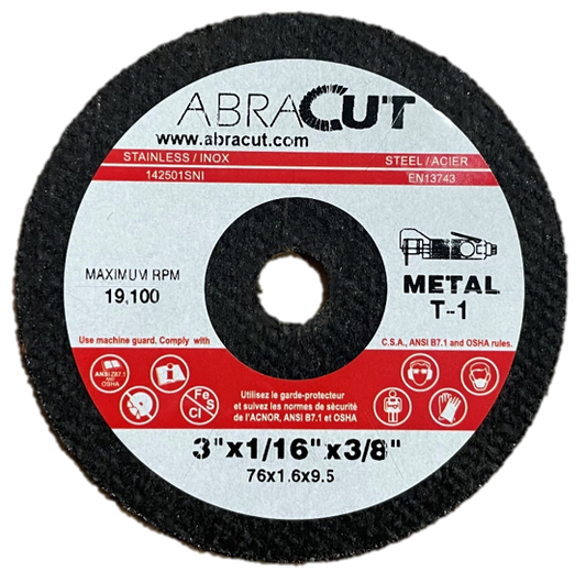 Cut off wheel 3" x 1/16" x 3/8"